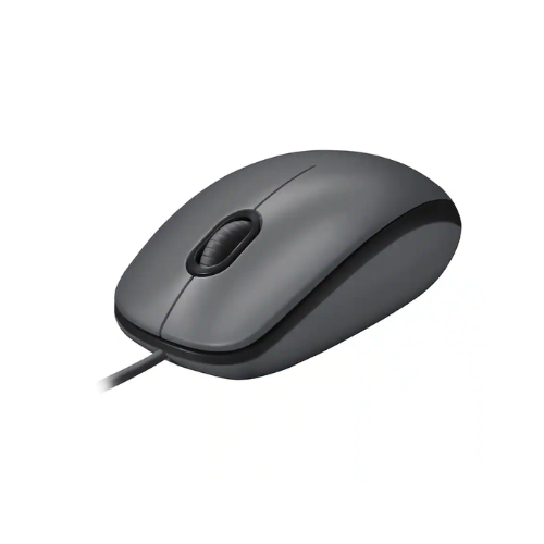 Logitech M100 Wired Optical Mouse with 1000 DPI Precision Tracking, Ambidextrous Design, USB Connectivity, and Gray Finish